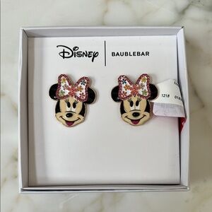Disney BaubleBar Minnie Mouse Spring Flower Bow Earrings